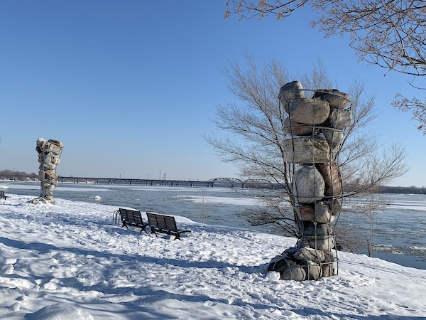 Sculpture du parc Rene Levesque oeuvre dart de David Moore LM Le Québec